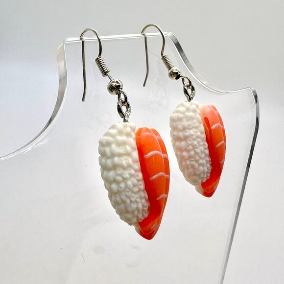 Sushi Earrings - Asian Inspired Earrings - Fish Earrings - Rice Accessories - Picture 2 of 8